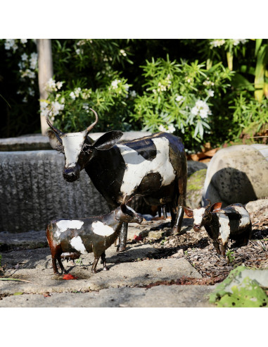 Petite Vache en métal recyclé deco jardin