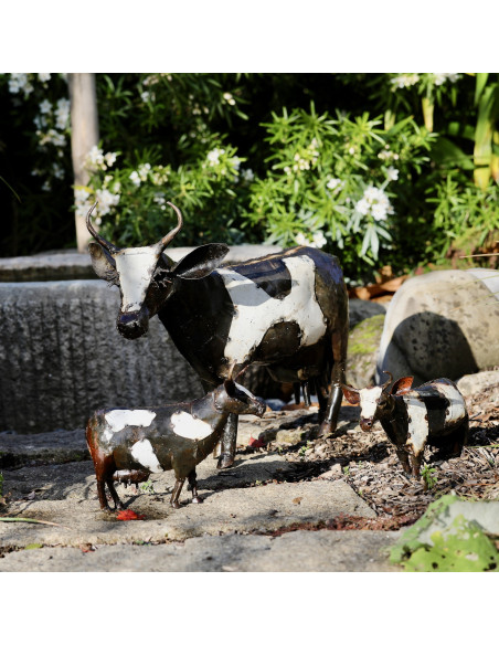 Petite Vache en métal recyclé deco jardin