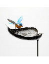 Tuteur mangeoire mésange ailes ouvertes en métal recyclé-Accueil
