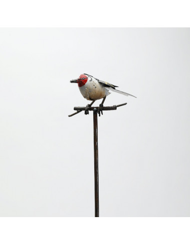 Tuteur Chardonneret Élégant en métal recyclé-Tuteurs oiseaux