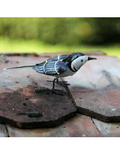 Bergeronnette grise en métal recyclé peint - Décoration deco jardin 2