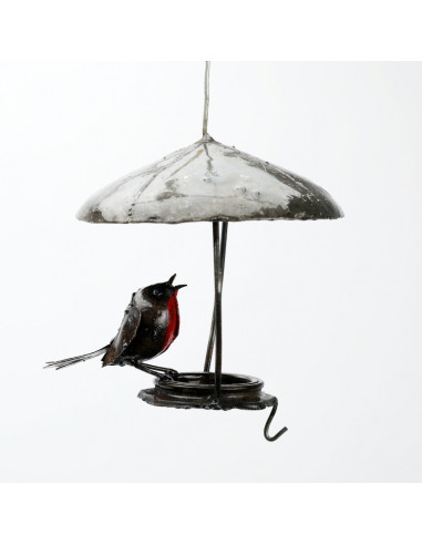 Suspension rouge-gorge avec toit-Mangeoire oiseaux à suspendre