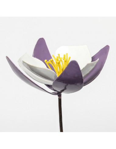 Fleur de lobélia en métal recyclé peint (petit modèle)-Tuteurs fleurs