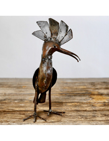 Huppe fasciée en métal recyclé-Petits oiseaux