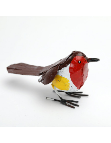 Rouge Gorge en métal recyclé peint - Décoration deco jardin Rouge Gorge en métal recyclé peint - Décoration deco jardin
