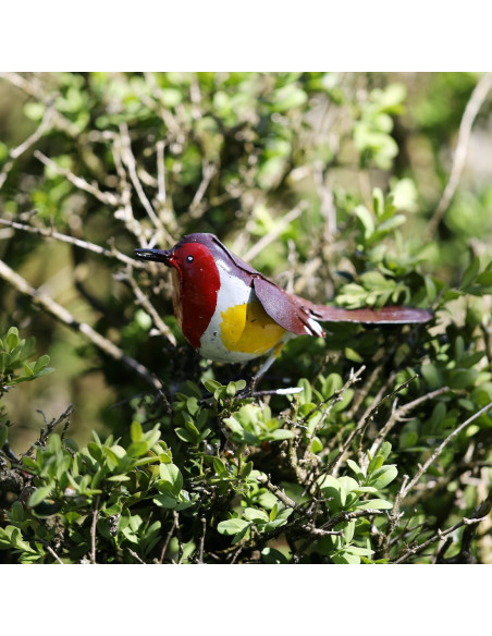 Rouge Gorge en métal recyclé peint - Décoration deco jardin Rouge Gorge en métal recyclé peint - Décoration deco jardin