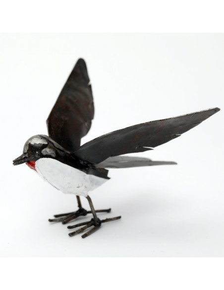 Hirondelle ailes ouvertes en métal recyclé - décoration jardin-Petits oiseaux