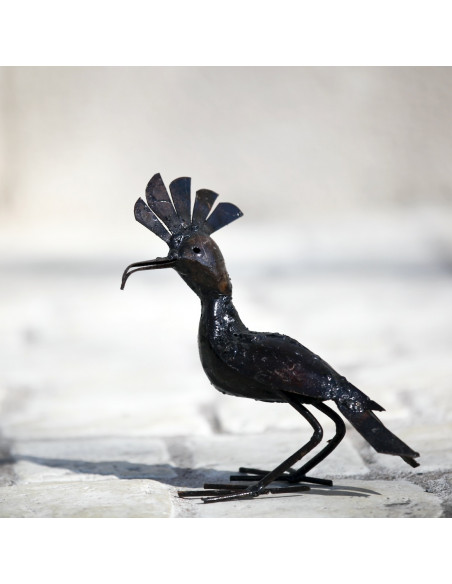 Huppe fasciée en métal recyclé deco jardin