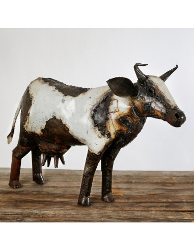 Vache en métal grand modèle-Basse-cour et animaux de la ferme
