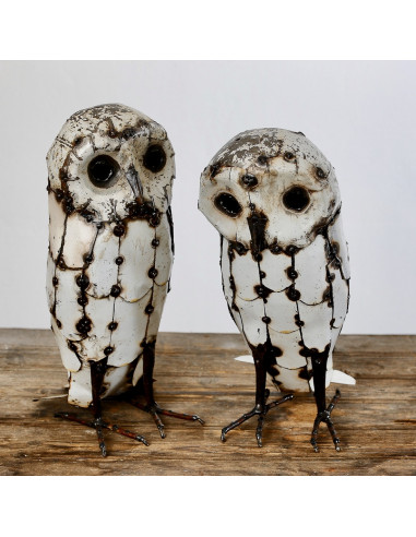 Chouette Blanche En Metal Recycle Artisanat Chouette Blanche En Metal Recycle Artisanat