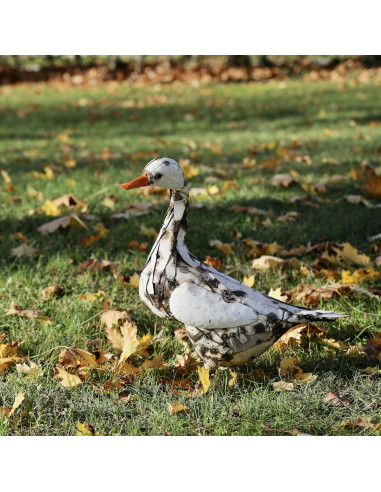 Oie blanche en métal recyclé moyen modèle-Basse-cour et animaux de la ferme