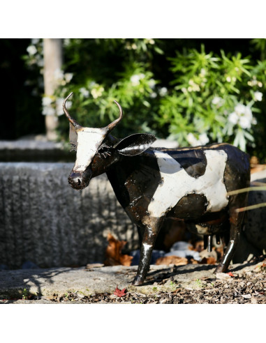 Vache en métal recyclé-Basse-cour et animaux de la ferme