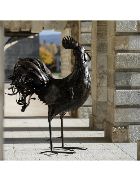 le Bon Coq pièce unique en métal recyclé deco jardin