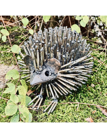 herisson en métal recyclé - Déco Jardin