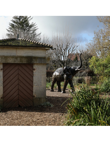 Mon Eléphant pièce unique en métal recyclé deco jardin Mon Eléphant pièce unique en métal recyclé deco jardin