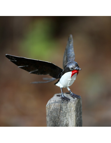 Hirondelle en métal recyclé - Déco Jardin-Petits oiseaux