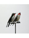 Tuteur 2 Hirondelles en métal recyclé - déco jardin-Tuteurs oiseaux