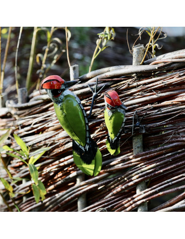 Pic-vert en métal recyclé à accrocher grand modèle deco jardin Pic-vert en métal recyclé à accrocher grand modèle deco jardin