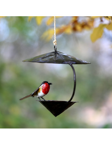 Suspension conique Rouge Gorge deco jardin
