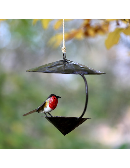 Suspension conique Rouge Gorge deco jardin
