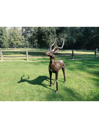 Koudou, l'antilope pièce unique en métal deco jardin