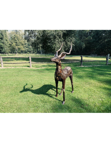 Koudou, l'antilope pièce unique en métal deco jardin