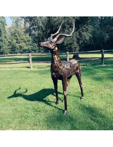 Koudou, l'antilope pièce unique en métal-Pièces uniques