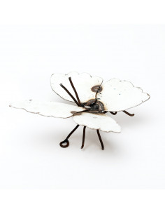 Papillon en métal recyclé - blanc deco jardin