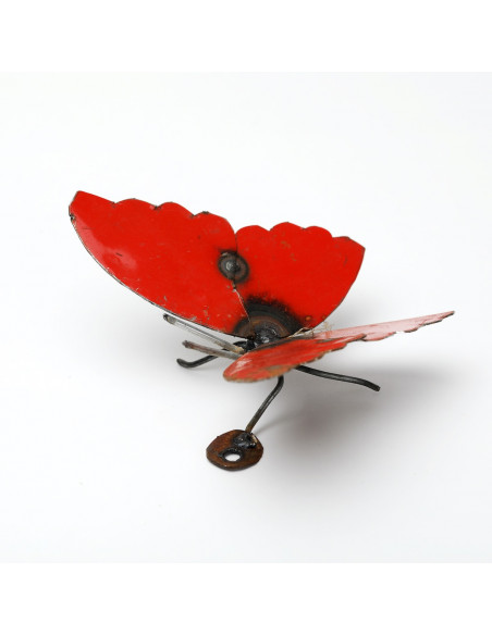 Papillon en métal recyclé - rouge deco jardin Papillon en métal recyclé - rouge deco jardin