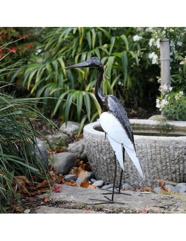 Aigrette métal recyclé-Héron et grands oiseaux