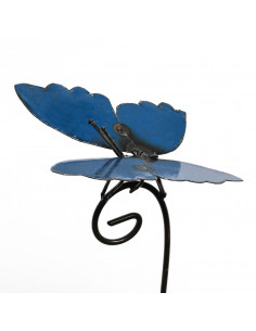 Tuteur Papillon bleu deco jardin