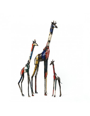 Girafe en métal recyclé - 90 cm deco jardin