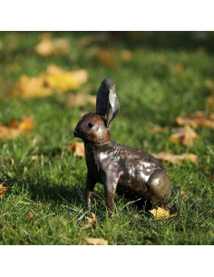 LAPIN EN METAL RECYCLE BRUT deco jardin 2