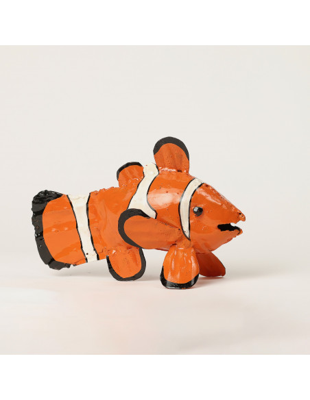 NEMO PETIT EN METAL RECYCLE PEINT A LA MAIN deco jardin