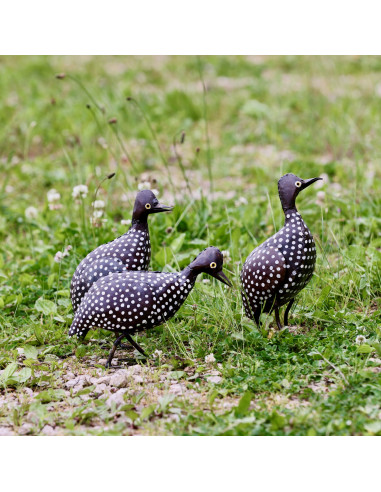 Pintadeau de Guinée en métal recyclé petit modèle deco jardin