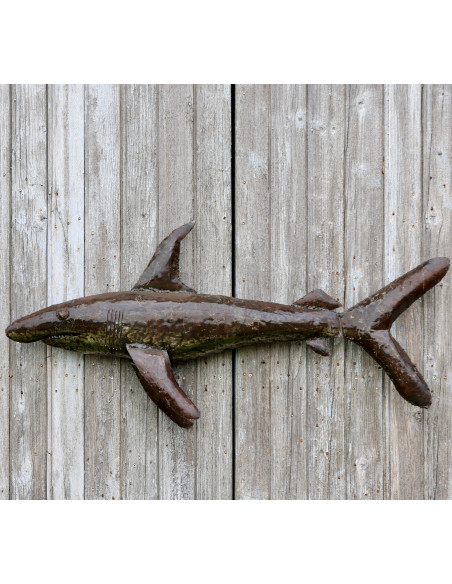 Requin en métal recyclé deco jardin