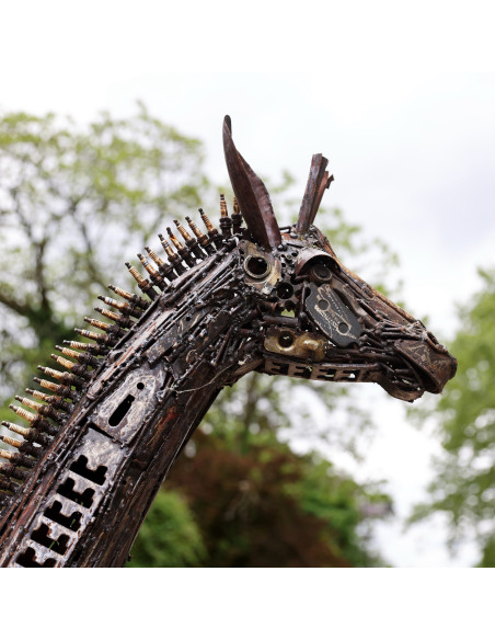 Girafe "steampunk" pièce unique en métal recyclé deco jardin
