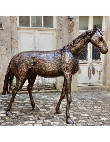 Cheval - pièce unique Sculpture en métal recyclé deco jardin