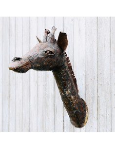 Trophée Girafe en métal recyclé deco jardin