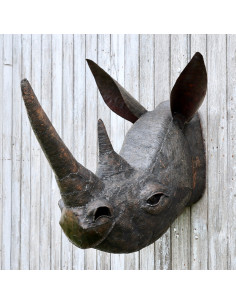 Trophée Rhino en métal recyclé deco jardin