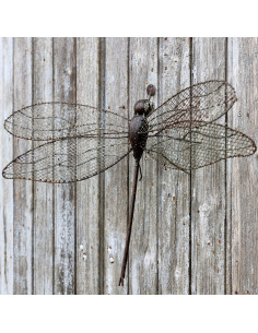 Libellule grillage XL en métal recyclé deco jardin