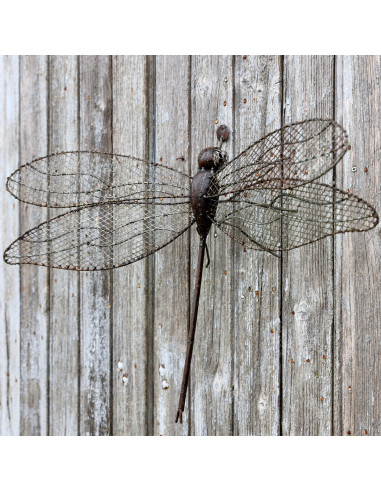 Libellule grillage XL en métal recyclé deco jardin