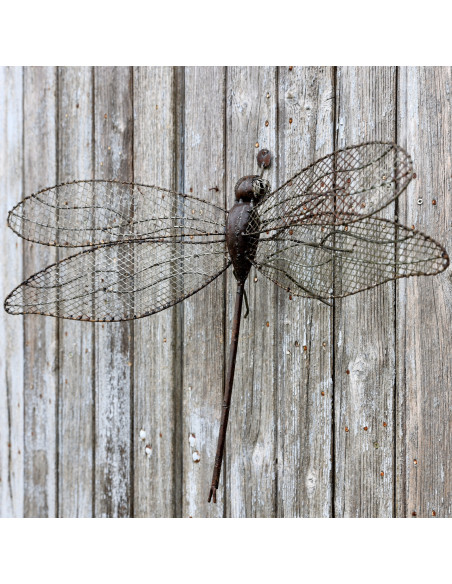Libellule grillage XL en métal recyclé deco jardin
