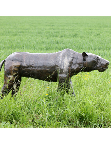 Lionne pièce unique en métal recyclé deco jardin
