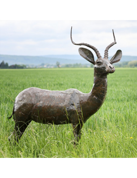 Impala pièce unique en métal recyclé deco jardin