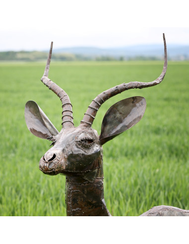 Impala pièce unique en métal recyclé deco jardin