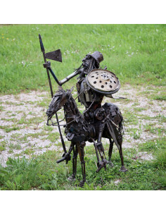 Don Quichote pièce unique en métal recyclé deco jardin