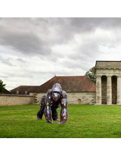 Gorille pièce unique en métal recyclé deco jardin