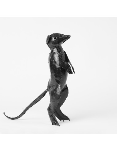 Suricate en métal recyclé brut - Décoration deco jardin