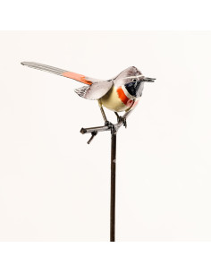 Tuteur Gorge bleue à Miroir en métal recyclé deco jardin